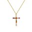  Collar con cruz con piedras de color